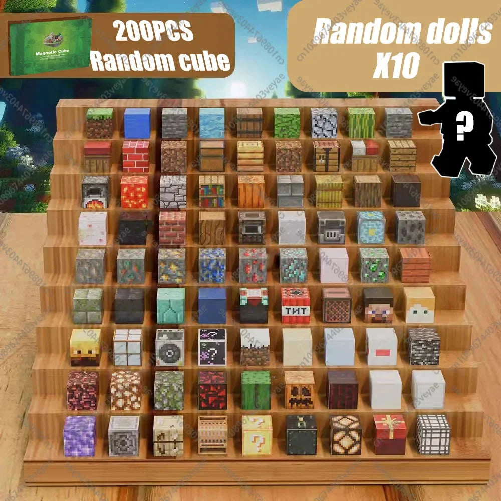Magnetic Building Blocks Mine World Magnet Cube Set for Boy Girl Kid Age 3+ DIY Model Children Stem STEM Sensory Toy Gift