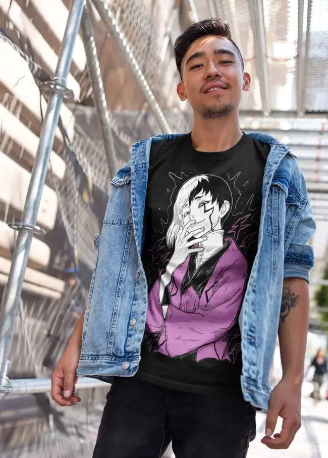 Gen Asagiri T-Shirt Dr. Stone Black Shirt All Sizes