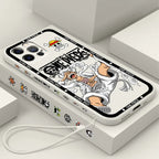 One Piecee Luffyy anime Cartoon Liquid Left Rope For Apple iPhone 15 14 13 12 11 XS XR X 8 7 SE Pro Max Plus Mini Soft Phone Case