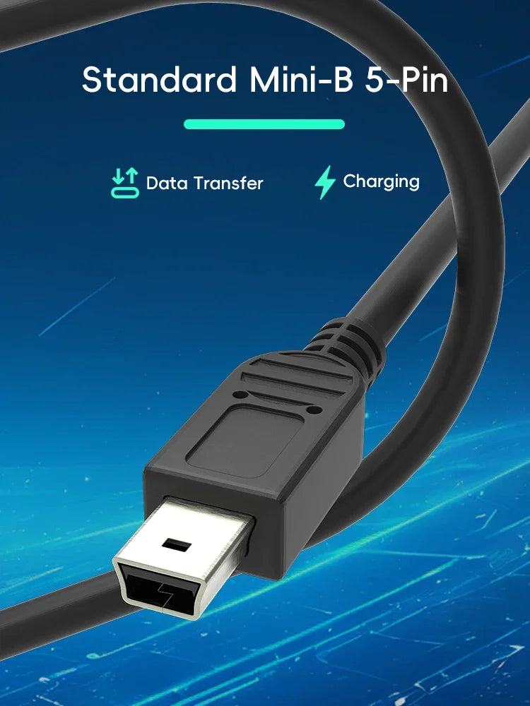 Data Frog USB A to Mini-B 5Pin Cable 1m/2m/3m | Charging & Data Sync for PSP, NDSi, PS3 & Wii U Pro
