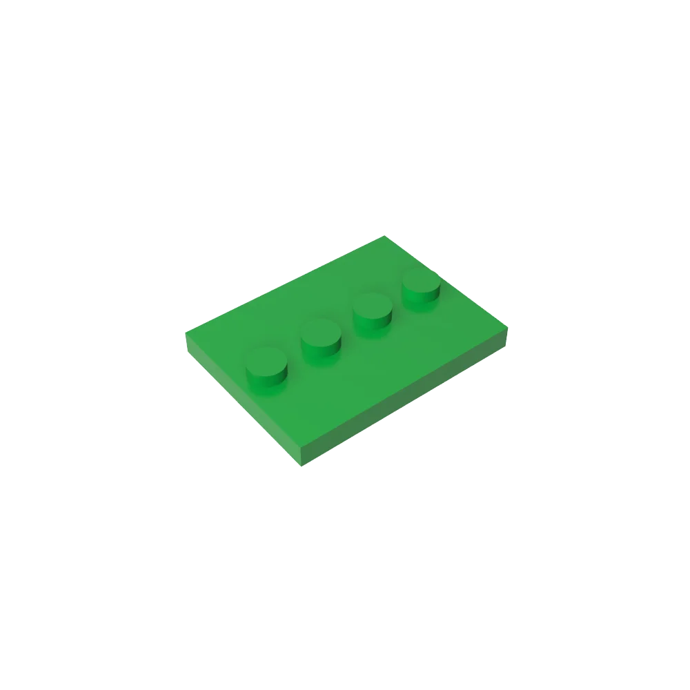 Gobricks GDS-980 Tile, Modified 3 x 4 with 4 Studs in Center | Compatible Building Block for DIY and MOC