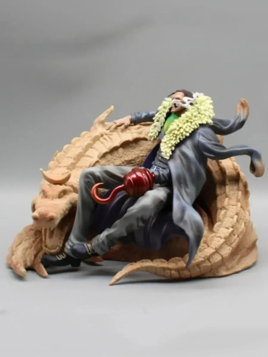 Crocodile Shichibukai Anime Figure, One Piece Sand Crocodile Sitting Action Figurines 18 CM