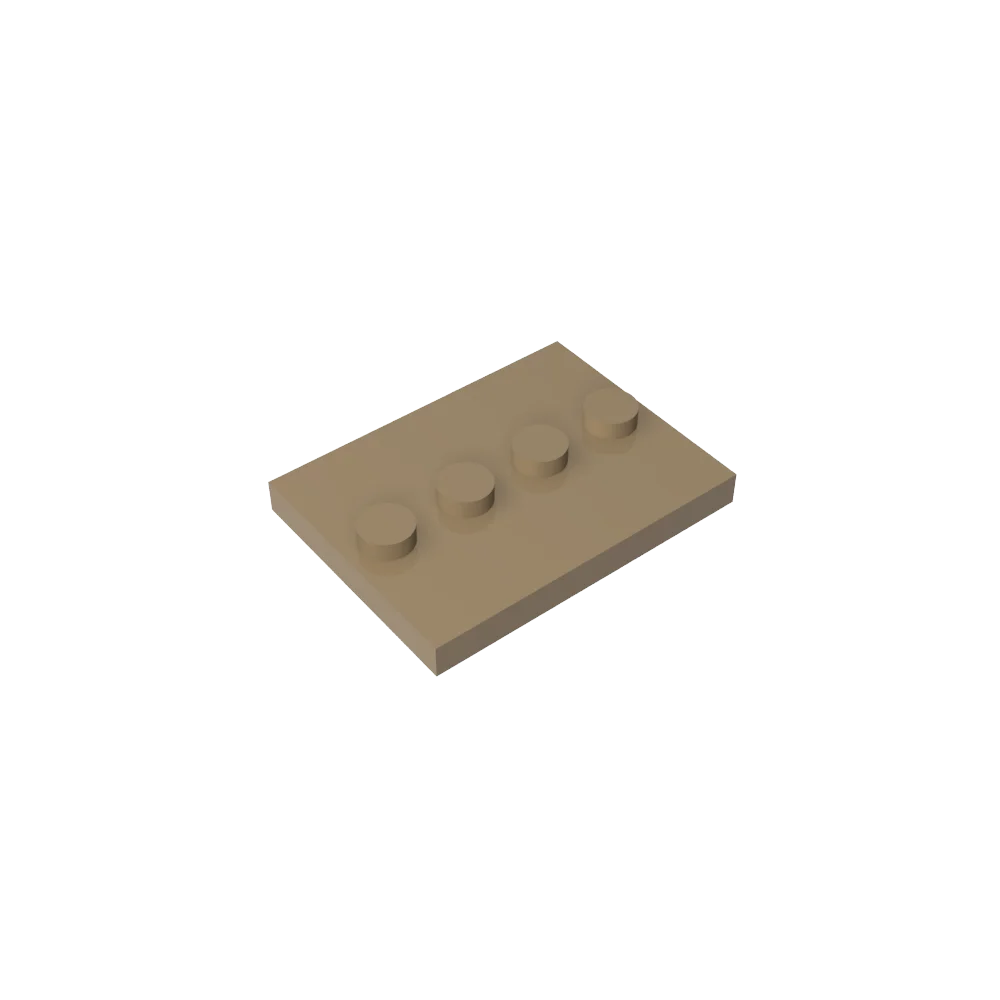 Gobricks GDS-980 Tile, Modified 3 x 4 with 4 Studs in Center | Compatible Building Block for DIY and MOC