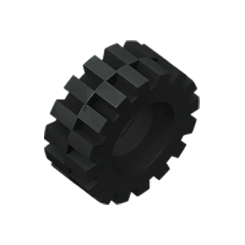Gobricks GDS-1071 Tire 15mm D. x 6mm Offset Tread Small | Compatible Building Block Wheel