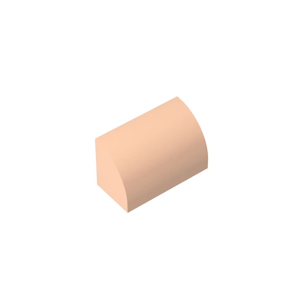 Gobricks GDS-M063 Curved Brick 1 x 2 x 1 No Studs | Compatible Building Block