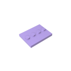 Gobricks GDS-980 Tile, Modified 3 x 4 with 4 Studs in Center | Compatible Building Block for DIY and MOC