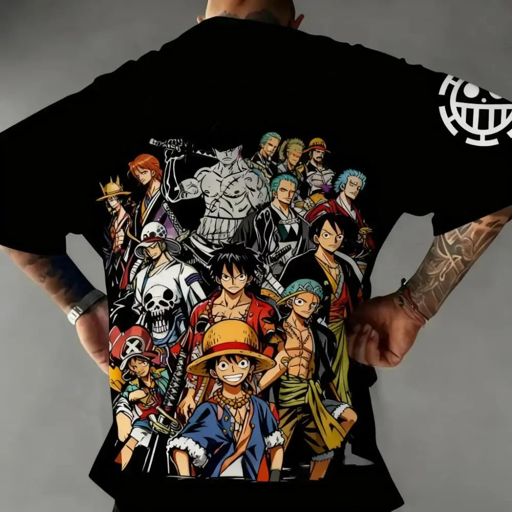 MINISO One Piece TShirt: Luffy Zoro Sanji Cotton Graphic Tee 2026