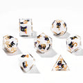 Black purple ears and big eyes cute cat resin DND dice set