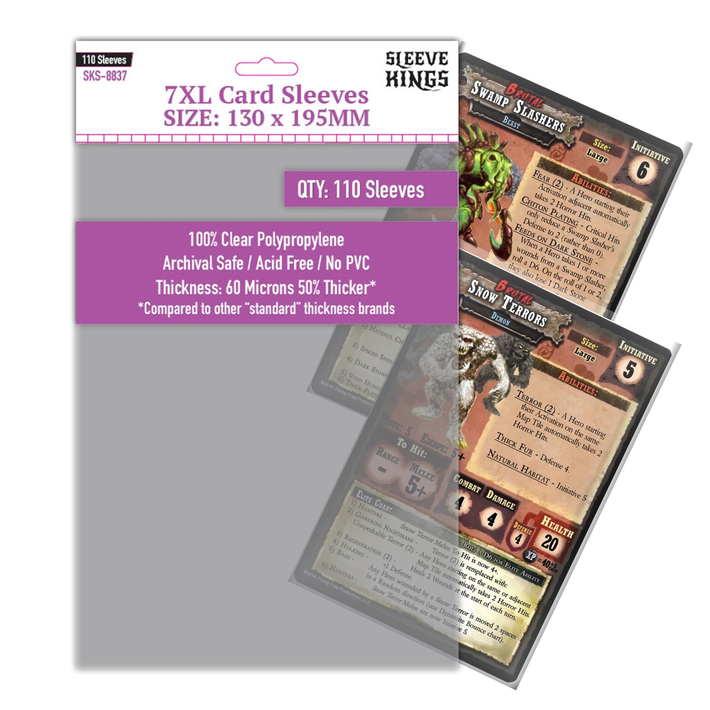 7XL Game Card Sleeves (130x195mm) 110 Pack, 60 Micron, SKS-8837