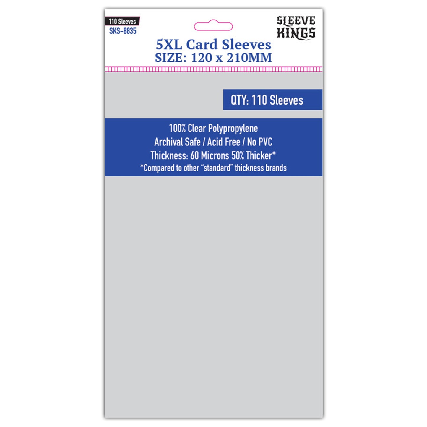 5XL Game Card Sleeves (120x210mm) 110 Pack, 60 Micron, SKS-8835