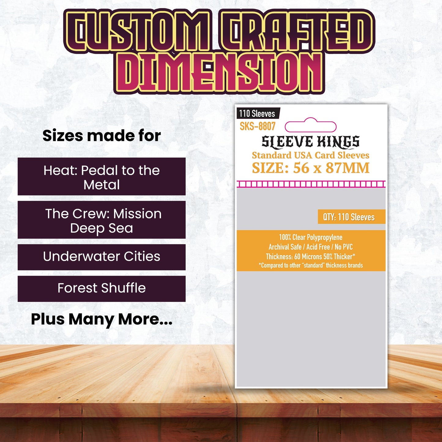 Sleeve Kings Standard USA Card Sleeves (56x87mm) - 110 Pack, SKS-8807