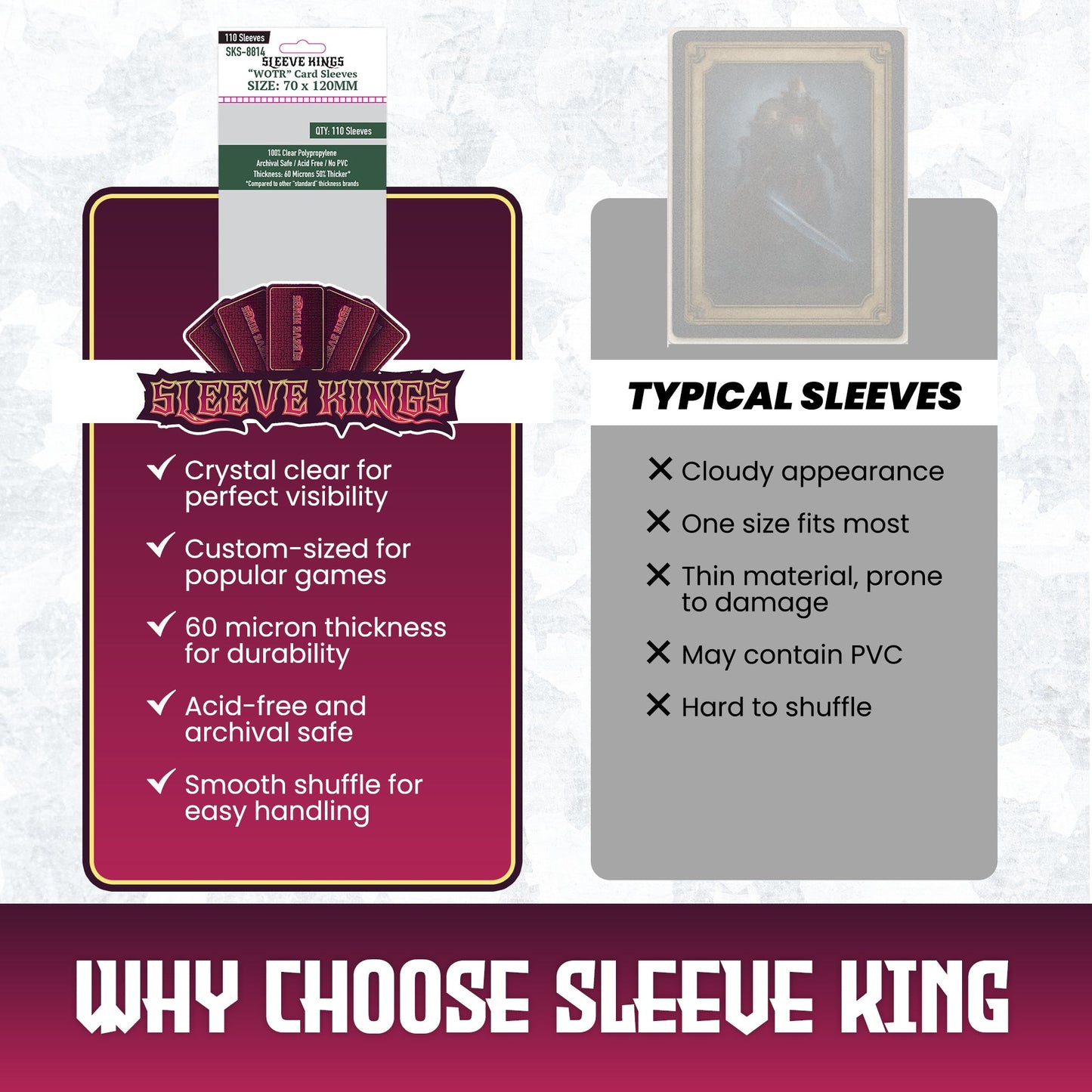 "Betrayal At House on the Hill" Compatible Sleeves (58x108mm) 110 Pack, 60 Micron, SKS-8822