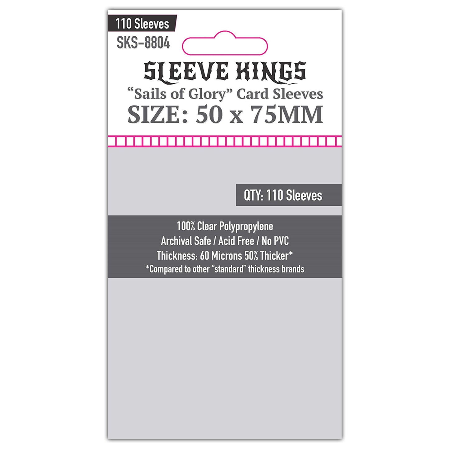 "Sails of Glory" Card Sleeves (50x75mm) 110 Pack, 60 Micron, SKS-8804