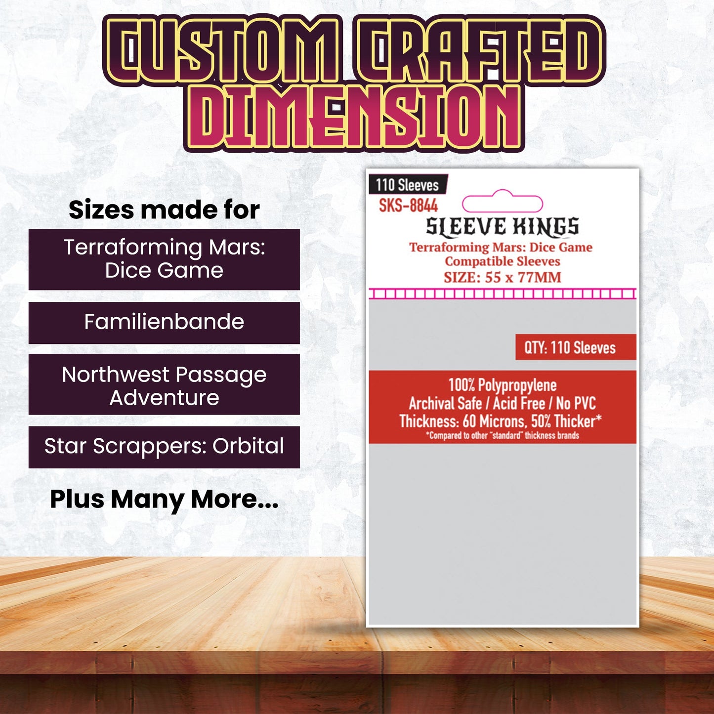 "Terraforming Mars: Dice Game" Compatible Card Sleeves (55x77mm) 110 Pack, 60 Micron, SKS-8844