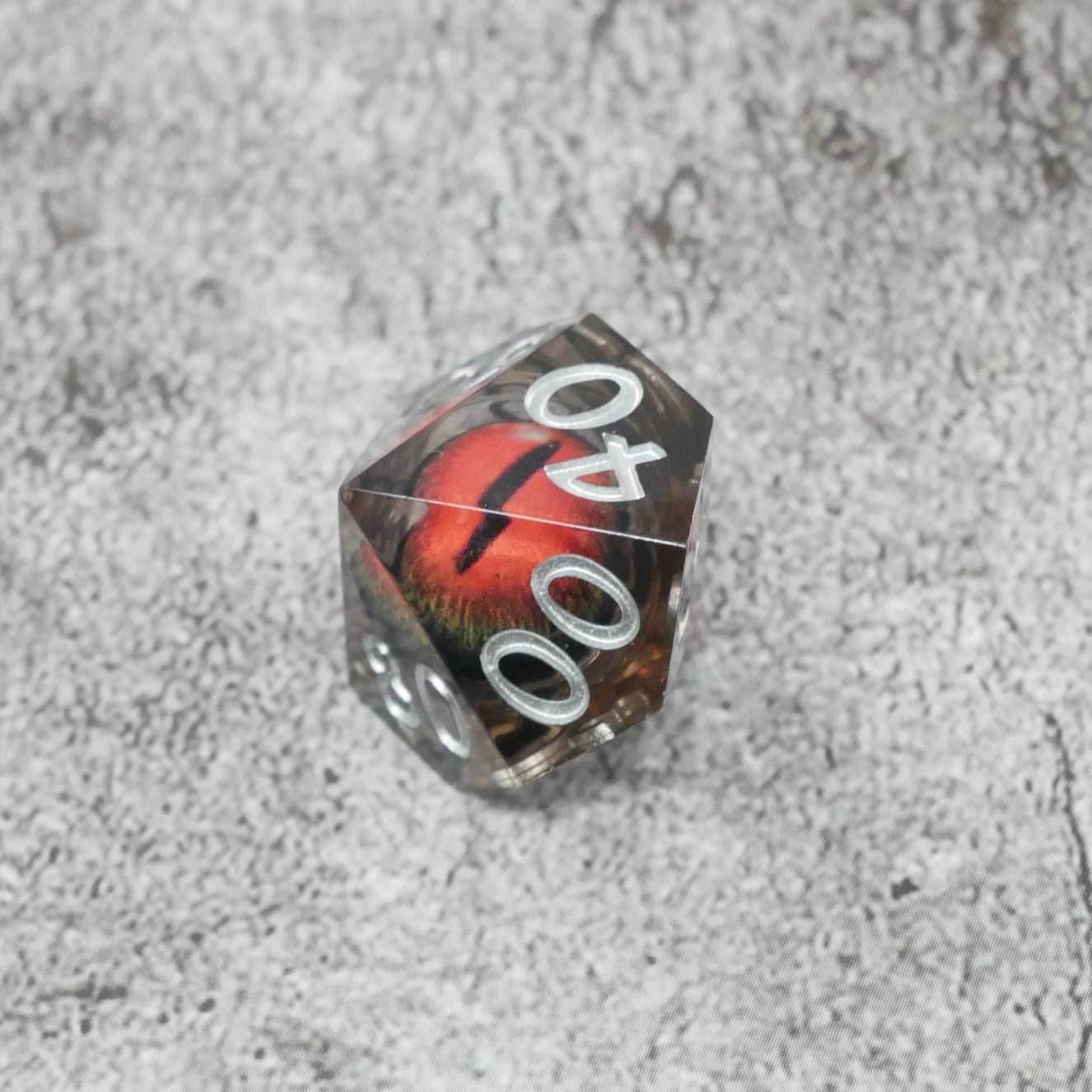 Smaug's Eye | 7 Piece Moving Eye DnD Dice Set | Acrylic RPG Gaming Dice - 