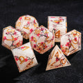 Sharp-edged plum blossom resin DND dice set + gold numbers