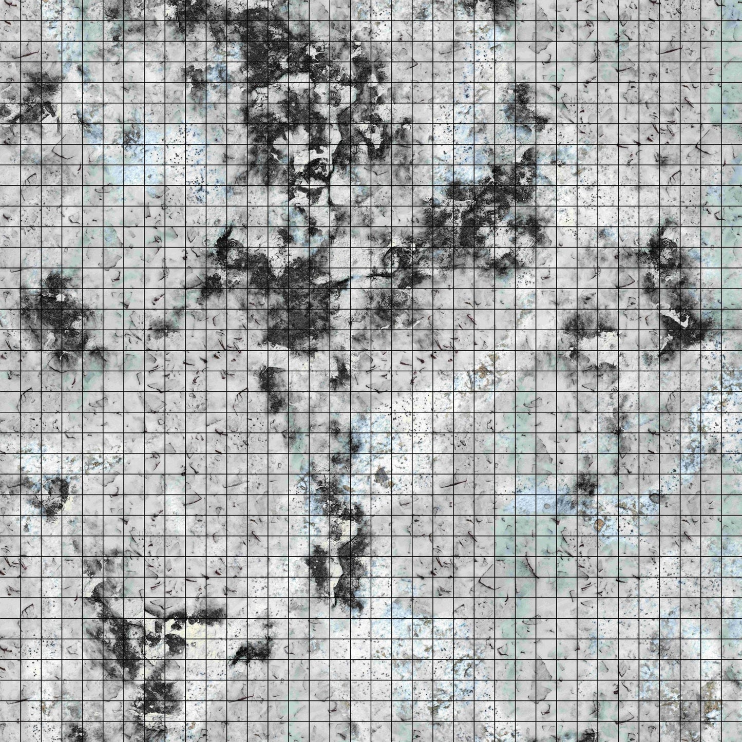 RPG Grid Mat - Snowy Tundra & Traveler's Road - Double Sided Neoprene Mat with Bag