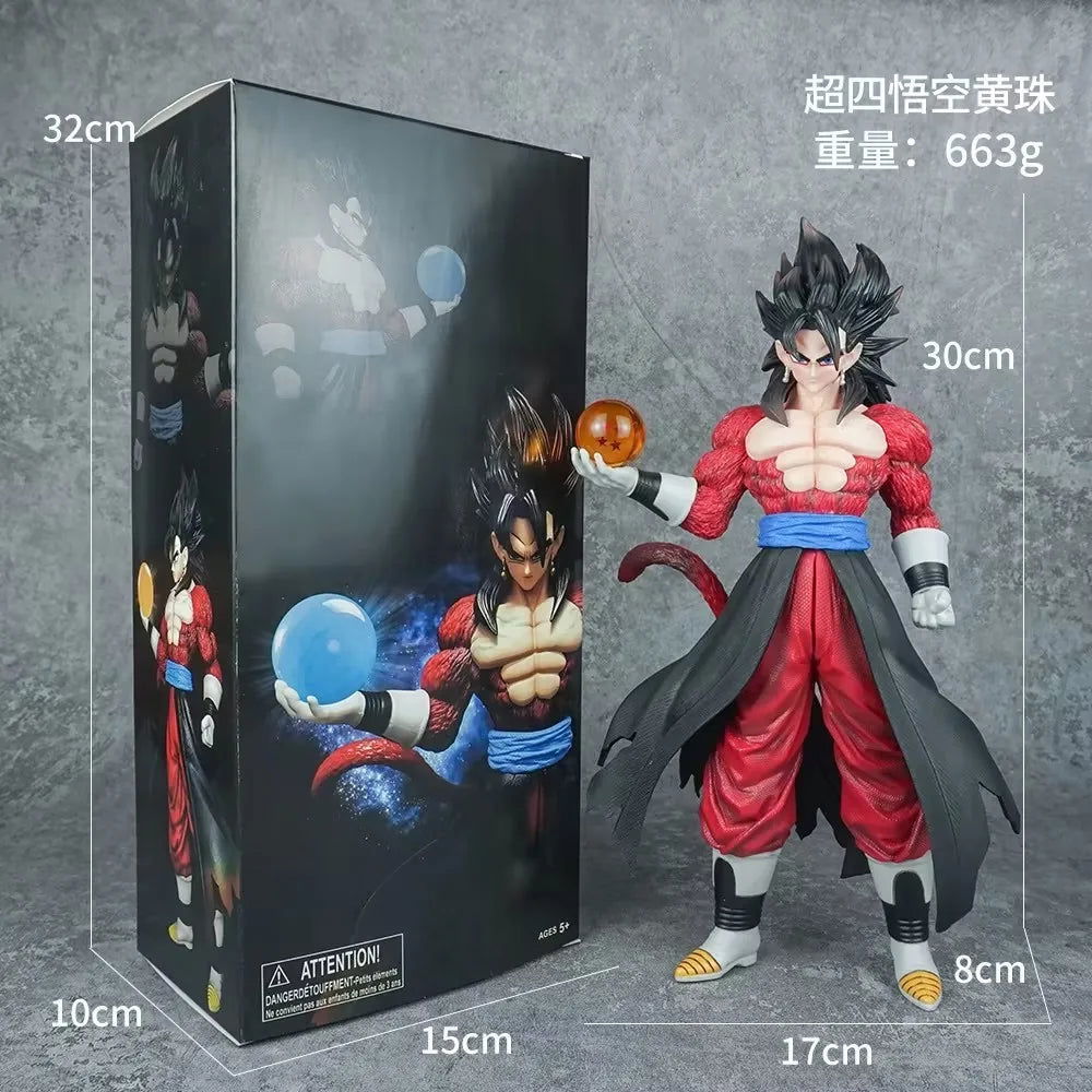 Son Goku Anime Figurine, Dragon Ball GT Super Saiyan 4 Action Figures, Standing Holding Dragon Ball 30 cm