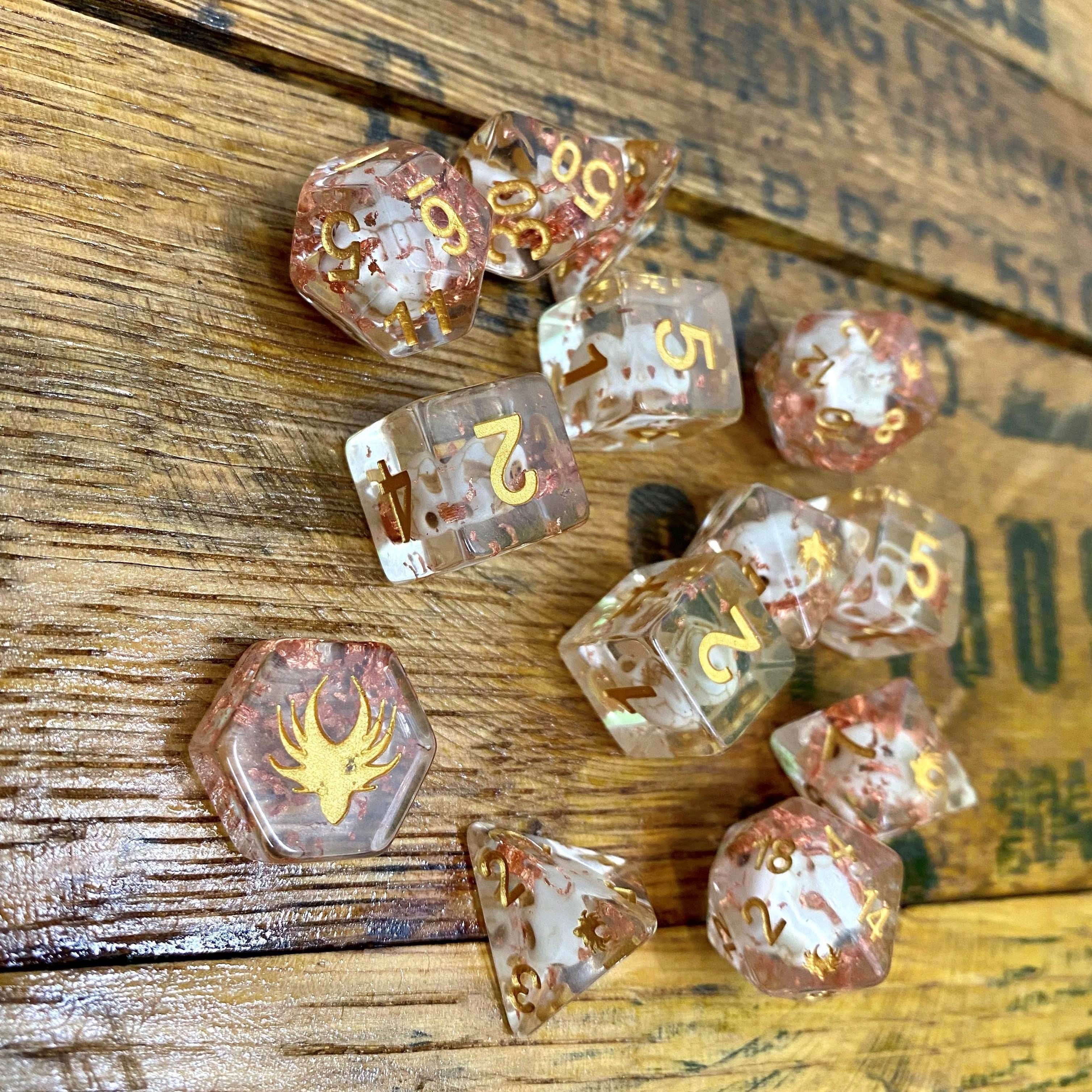 Swashbuckler - 14 Piece DnD Dice Set | Acrylic RPG Gaming Dice - 
