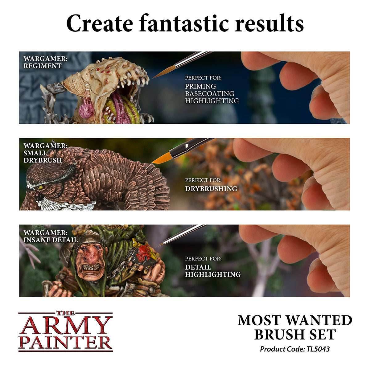 Army Painter Tools: Most Wanted Brush Set - 