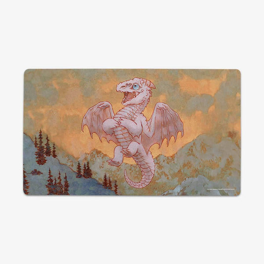 White Wyrmling Dragon Playmat - Standard Playmat / Plain
