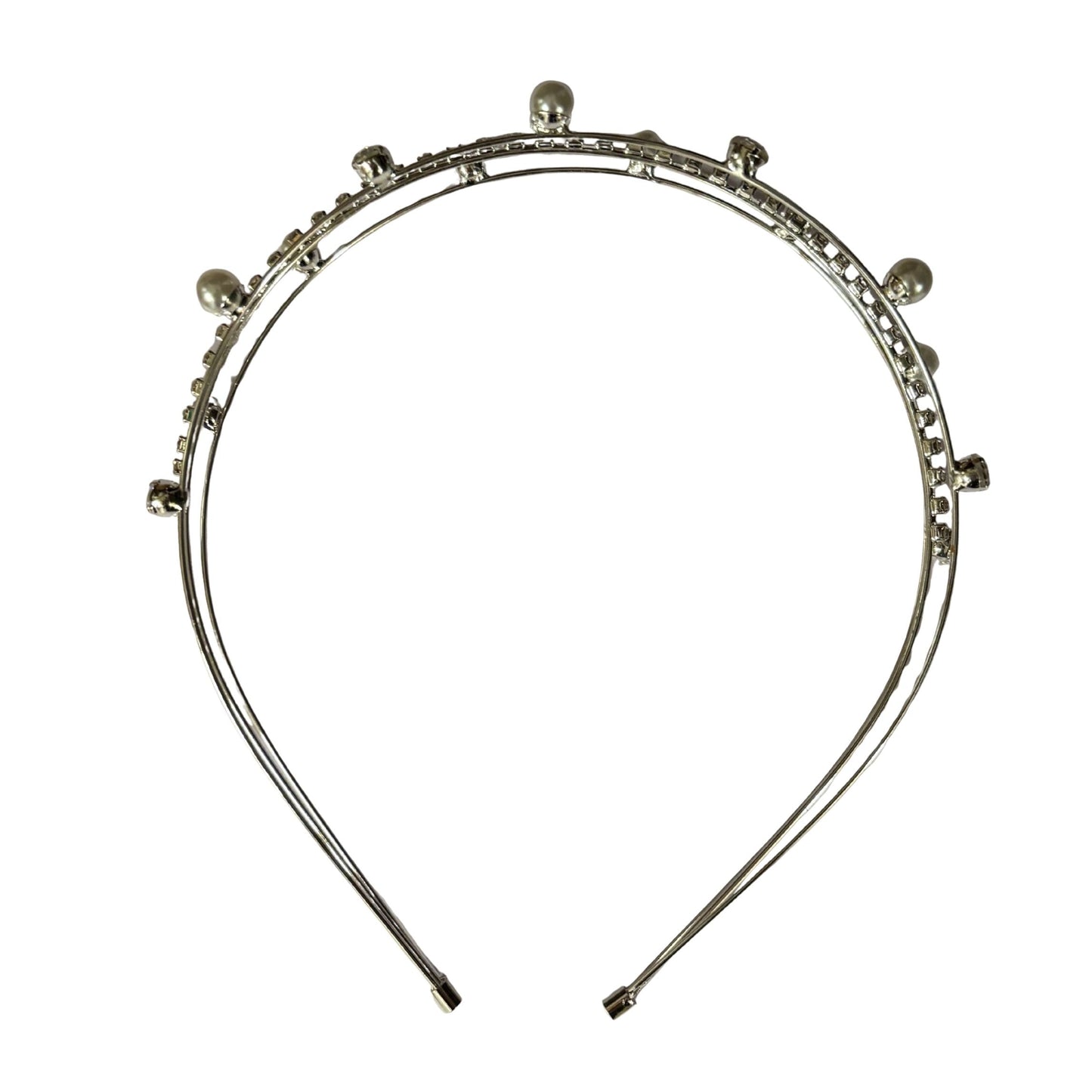 Three Strand Jeweled Headband Tiara | Party or Bridal Hair Accessory [Available in Gold or Silver]
