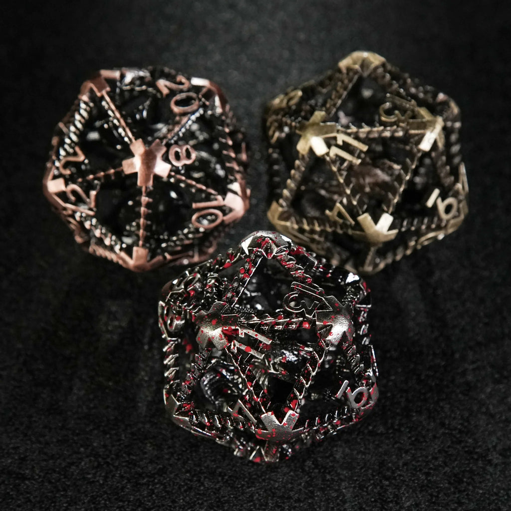 3D Metal  Flying Dragon Hollow D20 Polyhedron Dice 40mm 20 Sided Dice