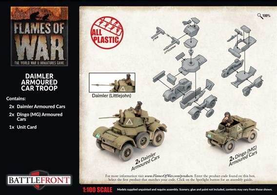 Flames of War: British Daimler Armoured Car Troop (Late War) - 