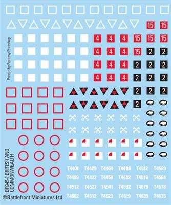 Flames of War: British and Commonwealth Decals - 
