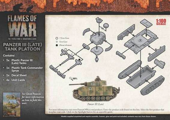 Flames of War: German Panzer III (Late) Tank Platoon (Mid War) - 