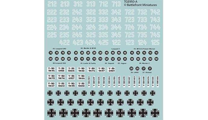 Team Yankee: West German Decal Set - 