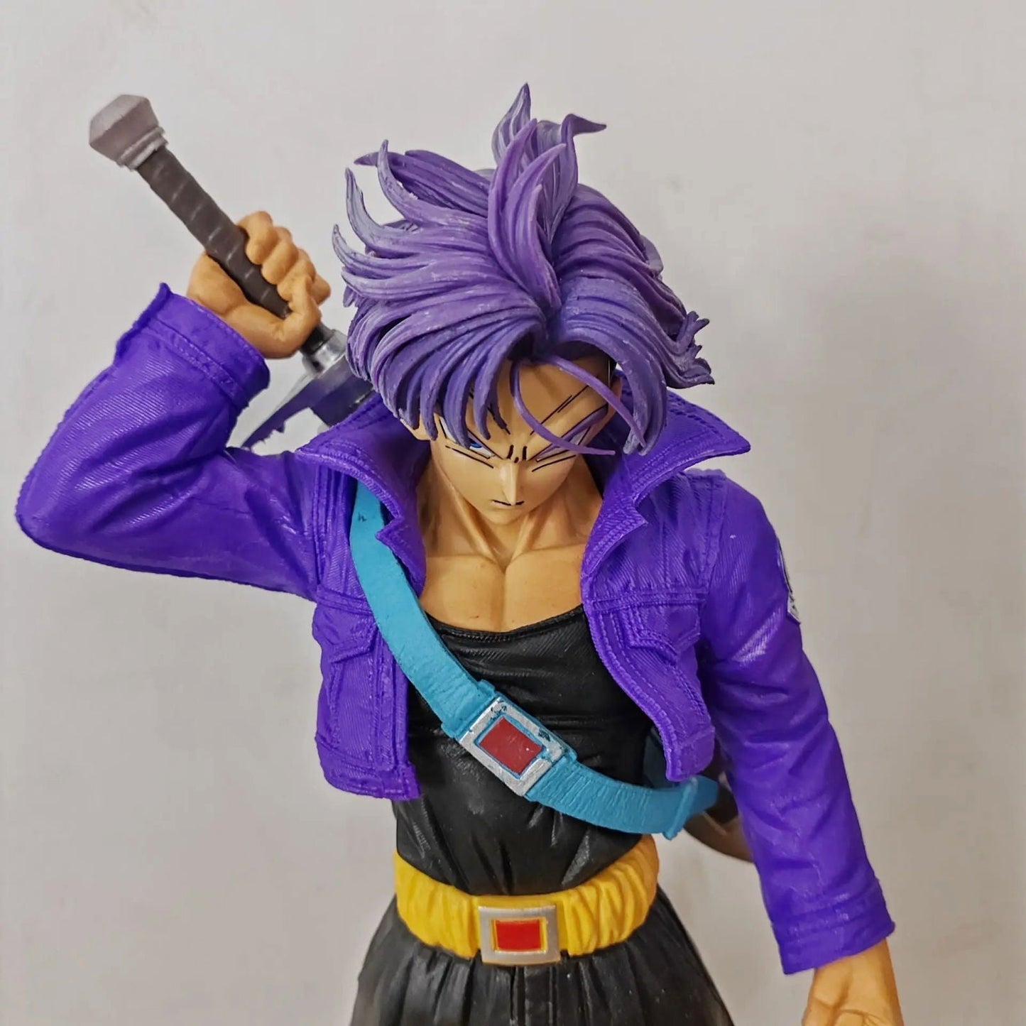 Trunks Dragon Ball Z Anime Figure, DBZ Interchangeable Super Saiyan Head Action Figure 50 cm