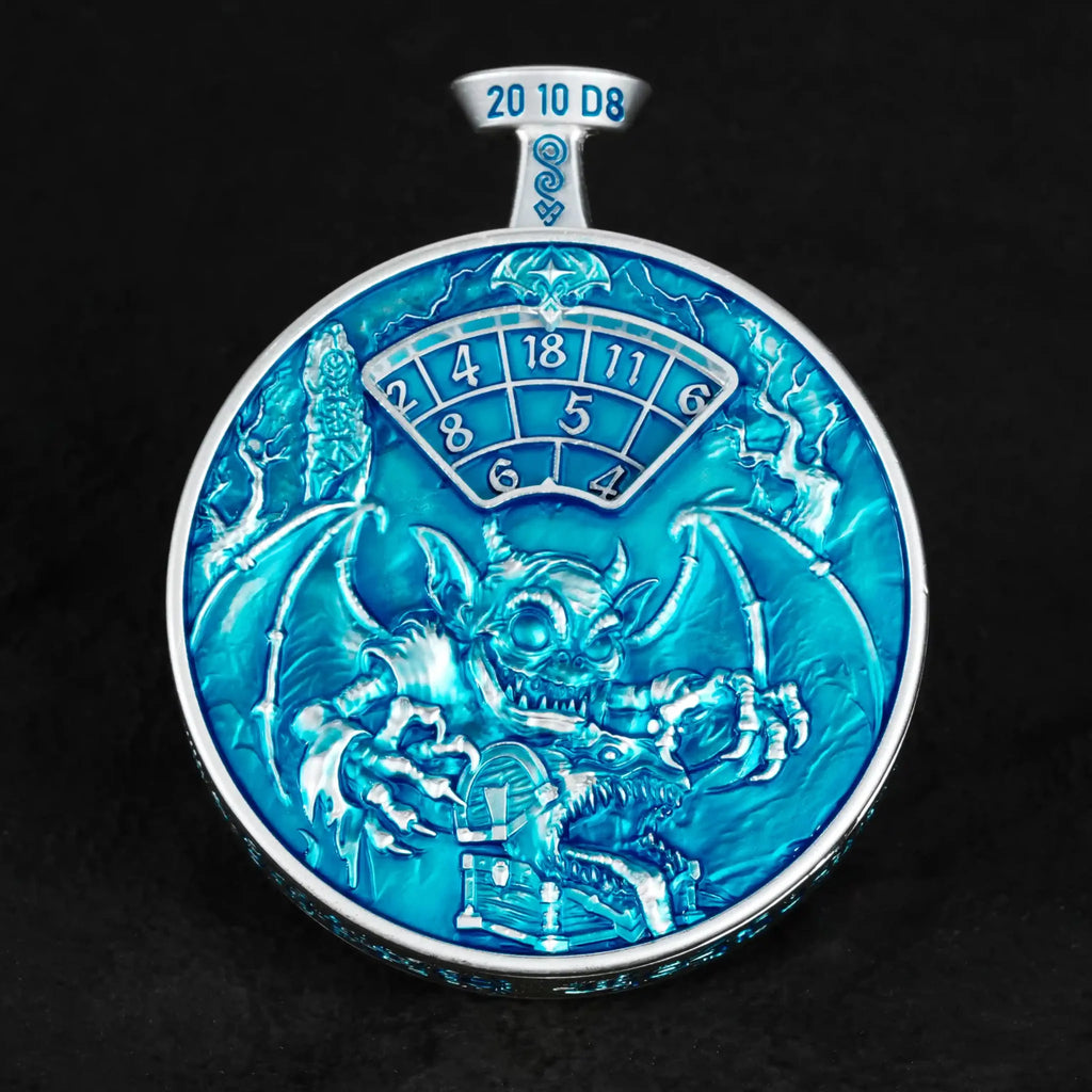 Unique Metal DND Spinning Dice Pocket Watch