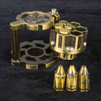 Unique dnd revolver dice set: 7 cool metal dnd bullet dice in the rotating revolver cylindrical magazine