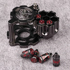 Unique dnd revolver dice set: 7 cool metal dnd bullet dice in the rotating revolver cylindrical magazine