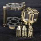 Unique dnd revolver dice set: 7 cool metal dnd bullet dice in the rotating revolver cylindrical magazine