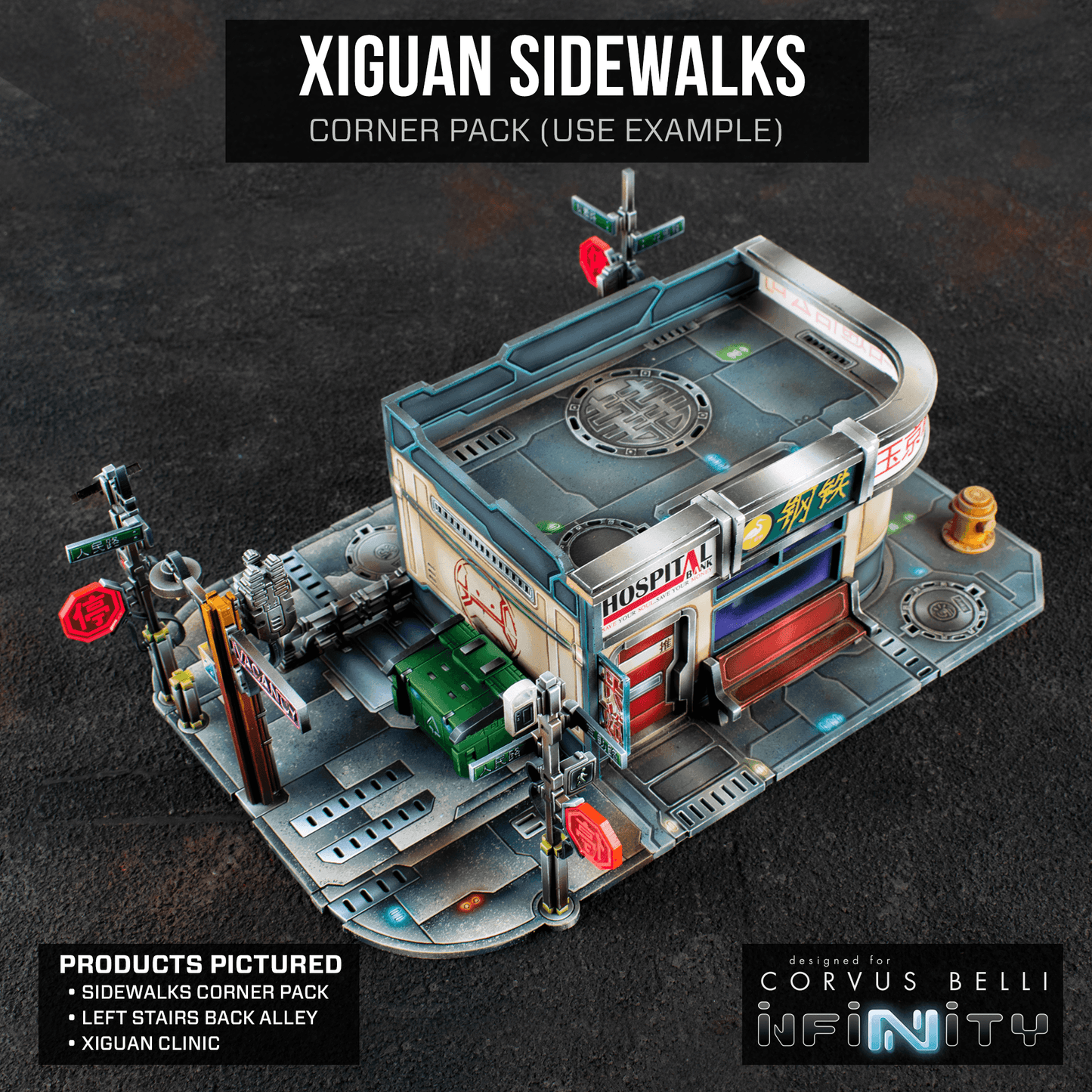 Xiguan Sidewalk - Corners - Color Printed