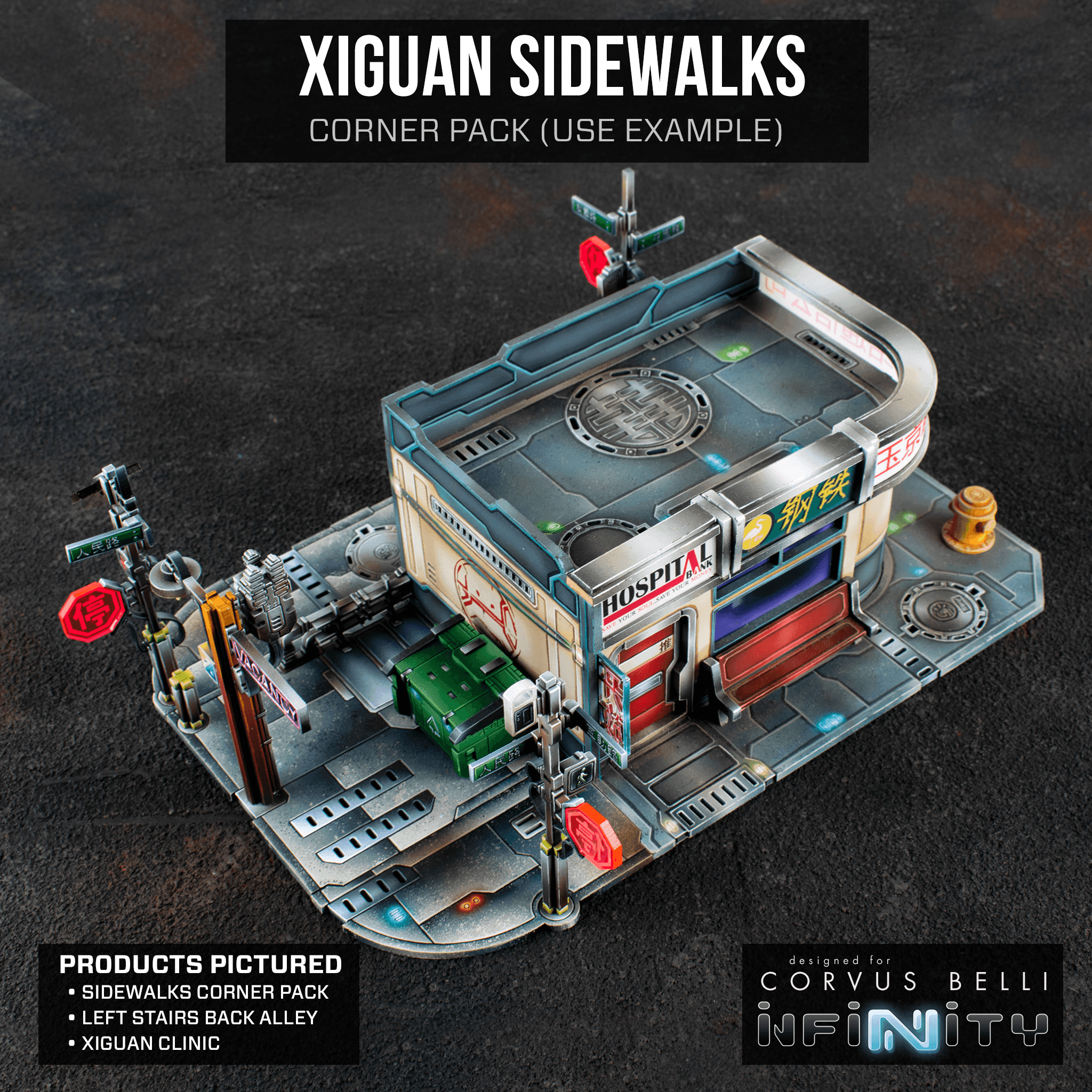 Xiguan Sidewalk - Corners - Color Printed