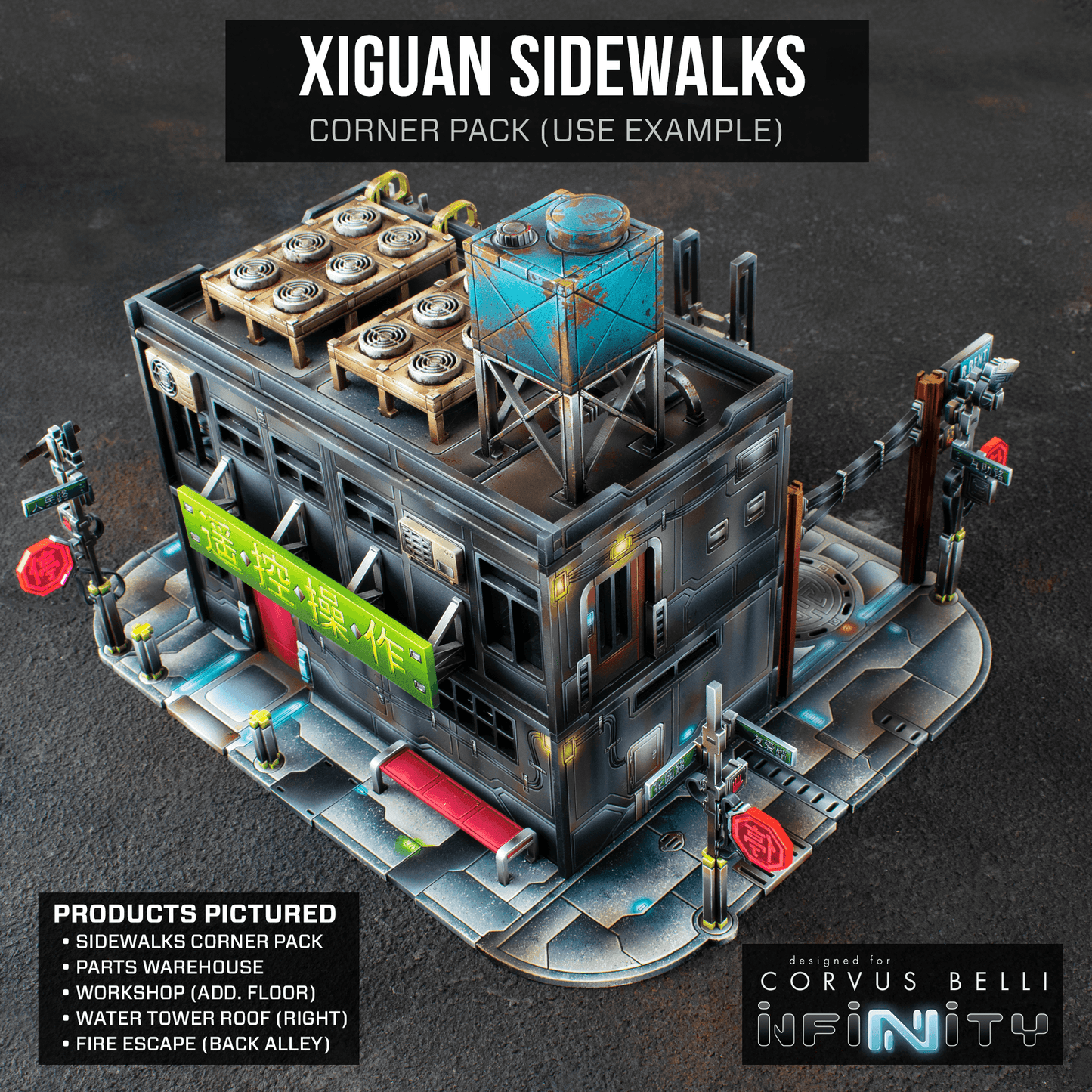 Xiguan Sidewalk - Corners - Color Printed