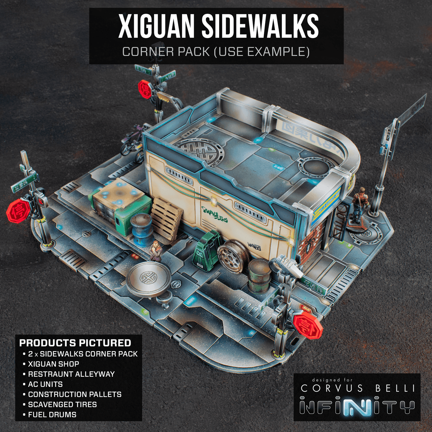 Xiguan Sidewalk - Corners - Color Printed