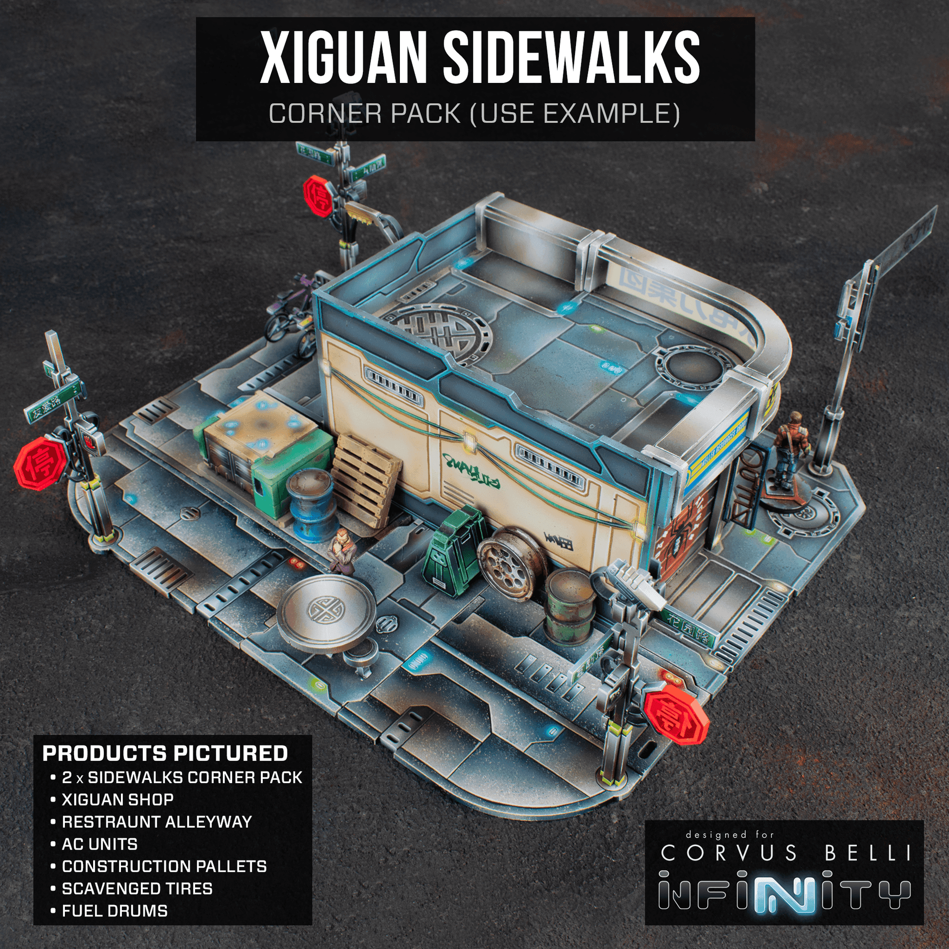 Xiguan Sidewalk - Corners - Color Printed