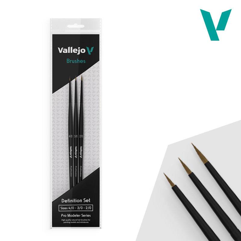 Hobby Brushes: Pro Modeler - Natural Hair - Design Set - Sizes 4/0, 3/0 & 2/0 - 