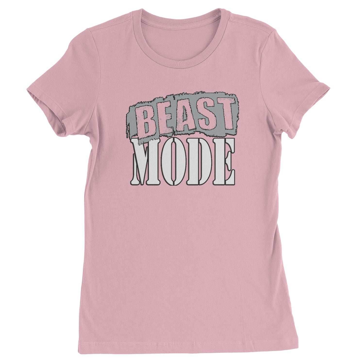 Beast Mode Training Gym Workout Womens T-shirt - Light Pink / Womens X-Small