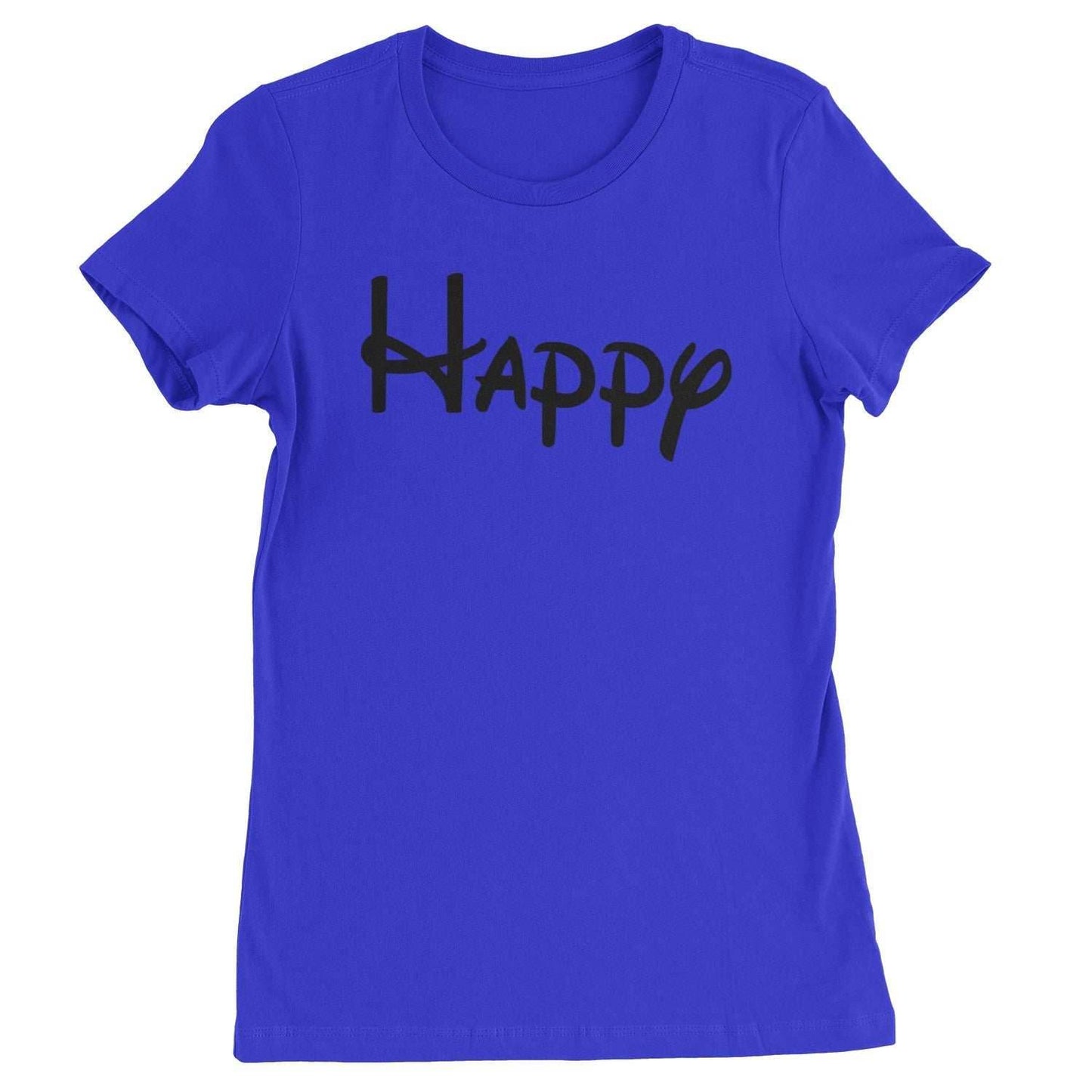 Happy - 7 Dwarfs Costume Womens T-shirt - Royal Blue / Womens X-Small
