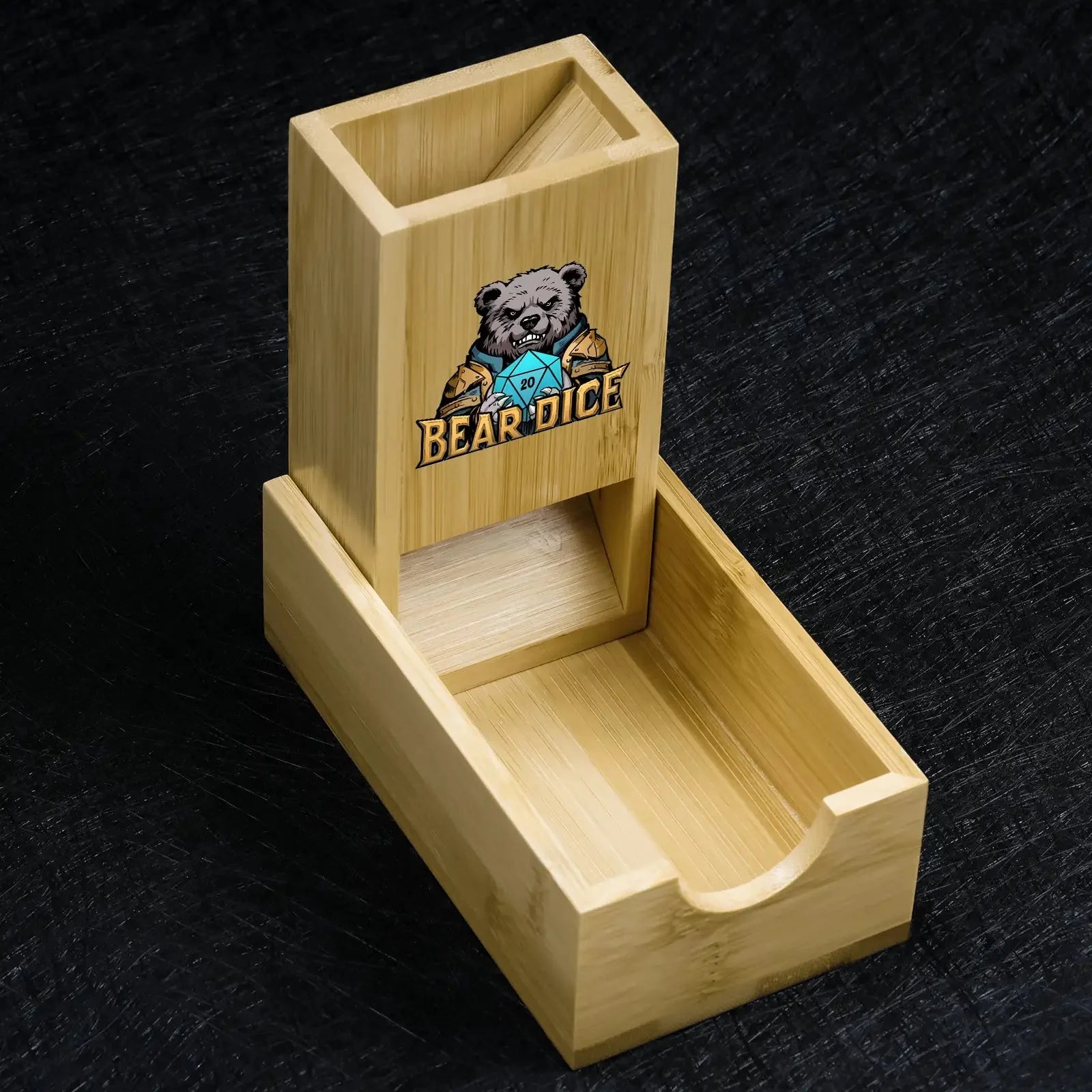 Portable Wooden DND Dice Tower Foldable Dice Rolling Tower with Magnets