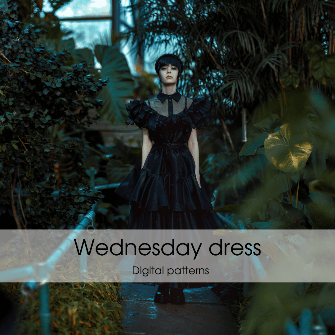 Wednesday Gothic Ballgown Dress Pattern Set - Digilal Product - 