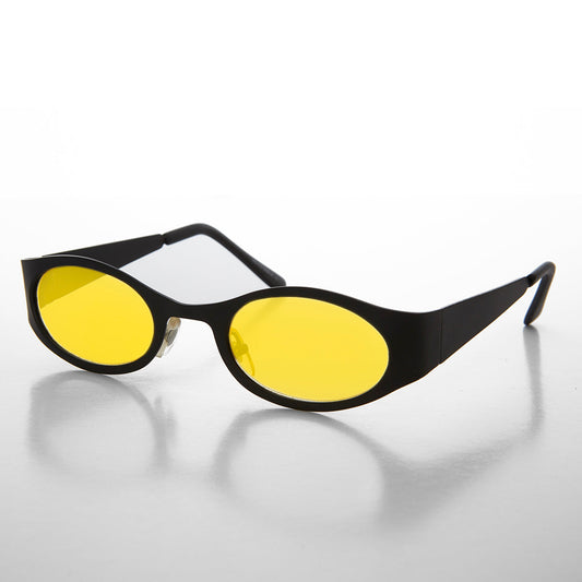 Steampunk Oval Color Tinted Lens 90s Vintage Sunglass - Zal