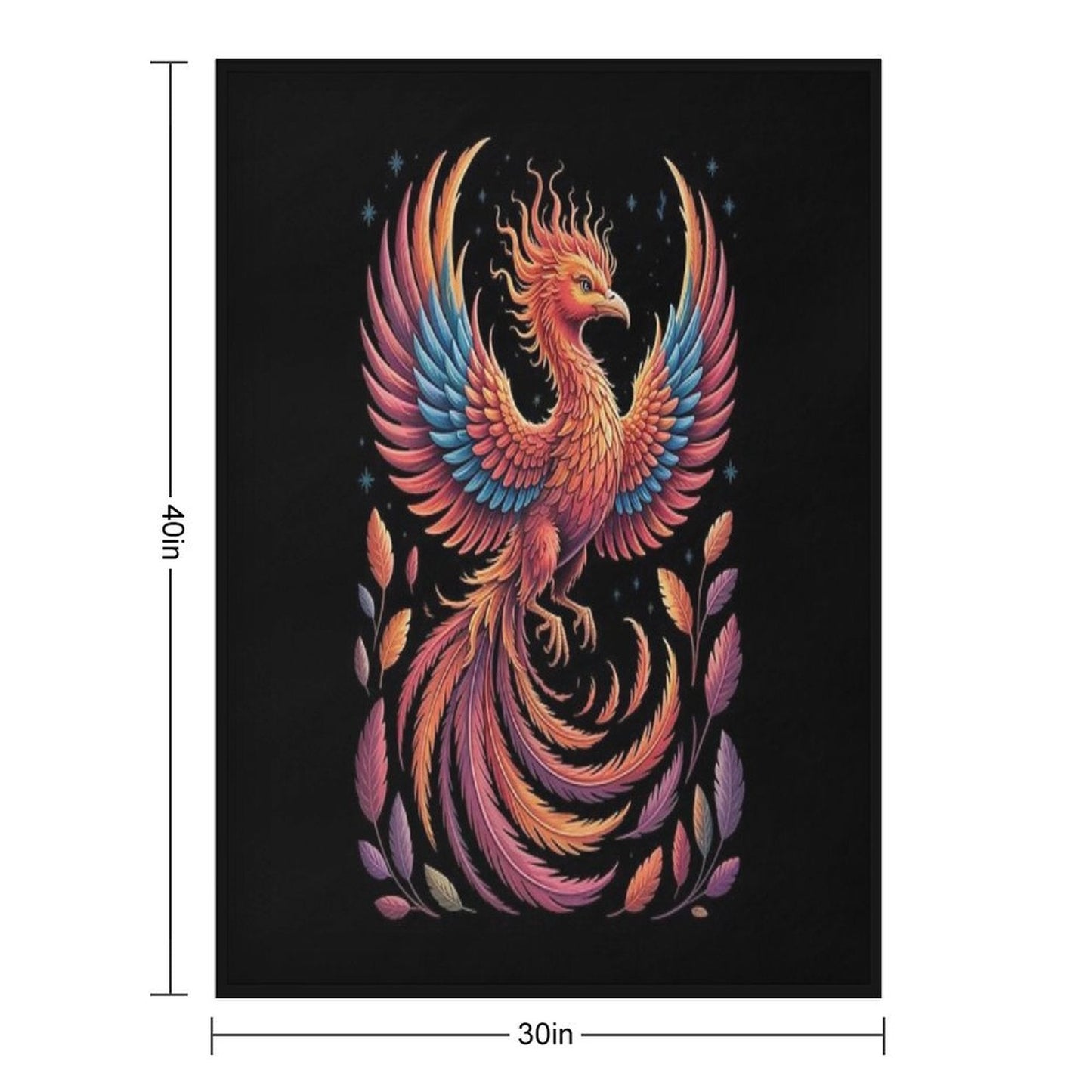 Fire Phoenix Bird Phoenix Reborn Firebird Phoenix Throw Blanket