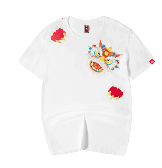KH694 Dragons Revival Embroidery Tee - White / S