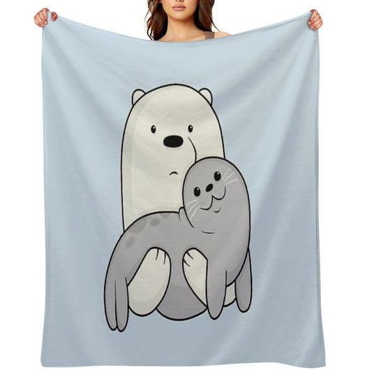 Ice Bear And Seal Throw Blanket